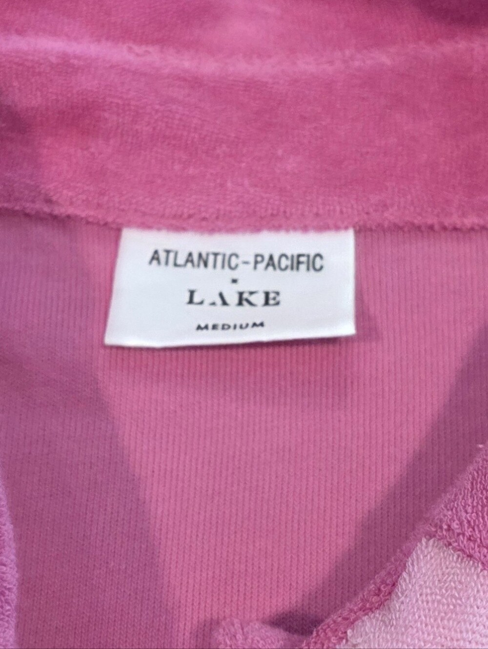 Atlantic Pacific X Lake Darcy Terry Cloth Sleeveless Dress Pink Lychee Medium - Picture 12 of 13
